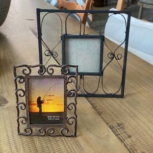 SET OF TWO Scrolled Iron Picture Frames